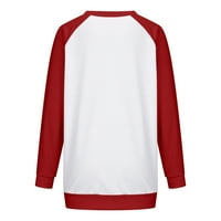 Оливен Коледа блуза тениска дамски върхове Плюс размер хлабав Дамски дълъг ръкав отпечатани Екипажа врата пуловер за жени