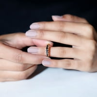 Черно они, половин вечност пръстен за жени, завършил стил в стил - 0. CT, 14K жълто злато, US 7.00