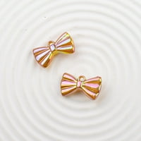 Kisor Acrylic Bow Tie Cherms, цветни акрилни мъниста висулки прелести за обеци на DIY Ключови колиета занаяти приготвят коледни подарък, Rкафяво