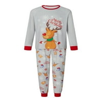 Семейство Lieserram съвпадение на коледни пижами комплект, родител-дете-дете бебе ромпер дрехи дрехи писмо с снежинка лос печат с дълъг ръкав върхове и панталони за спално облекло