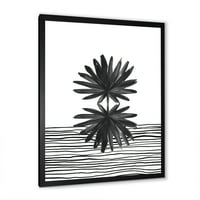 Дизайнарт черно и бяло райе под тропически лист модерна рамка Арт Принт