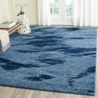 Ретро панит абстрактна зона килим, светлосиньо синьо, 8 '10'