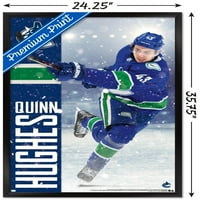 Trends International NHL Vancouver Canucks - Quinn Hughes Wall Poster 24.25 35.75 .75 Black Framed версия