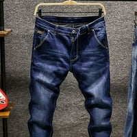 Амидоа мъжки ежедневни памучни винтидж миещи хип -хоп работни панталони дънки панталони стандартни и големи и високи