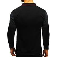 Cllios Мъжки поло ризи тънък прилепват върхове с дълъг ръкав градиент официален бизнес голф тениски