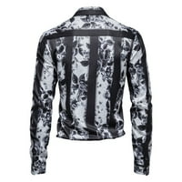 YieVot Mens Dress Rishes есен и зима нов стил Light Light Light Business Striped Printed Button Men's Rish