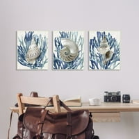 Трио на SPUPELL Industries Trio of Shell Coral Blue Beach Design Sall Plaque от Caroline Kelly