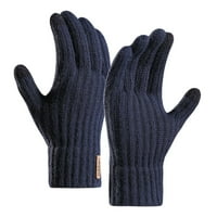 хаксмну мъже плетени ръкавици Зимни открито топло кадифе Колоездене спортни вълнени ръкавици
