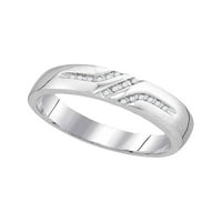 Твърди 10к Бяло Злато си и си кръг диамант пасианс съвпадение двойка три пръстена Булчински годежен пръстен сватбени халки комплект КТ. -