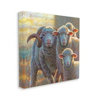 Слънчеви Овце Семейство Селскостопански Животни Животни И Насекоми Живопис Галерия Увити Платно Печат Стена Изкуство