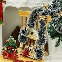 Коледна гирлянда, изкуствена коледна гирлянда Коледа висяща гирлянда камина мека тел венец декор за Стълбищен парапет вътрешен външен орнамент, 6.56 фута