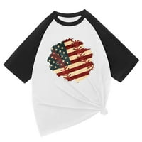 клиос 4-ти юли ризи За Мъже патриотични звезди и ивици графични Тийове лято случайни екипажа Топ Пачуърк Реколта къс ръкав т риза