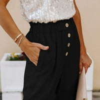 Женски панталони с висока талия, модерен класически сладък дизайн на панталони с висок талия за плаж за плаж черен xl