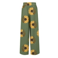 Lenago Womens плюс размер широк крак Palazzo Pants Женски панталони с широки крака Небрежни разхлабени панталони и тънки прави панталони с крак с увиснало усещане за ежедневни плажни панталони панталони на хлабина