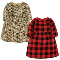 Baby Baby Baby Toddler Girl Памучни рокли, Buffalo Plaid Leopard, Toddler