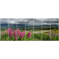 Дизайнерско изкуство „Цъфтящ пейзаж на Нова Зеландия“ Фотографски печат на много части изображение на платно