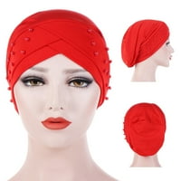 Ludlz жени хиджаб мъниста перла плитки котбан шапка глава шал рак химио отслабване бандана капачка за глава на глава