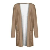Дамски зимни палта дамски цвят Дълъг ръкав ежедневни блузи с джобна жилетка дамски връхни дрехи якета и палта