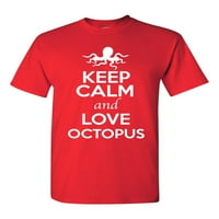 Запазете Спокойствие И Любов Октопод Океански Животински Любовник Тениска За Възрастни